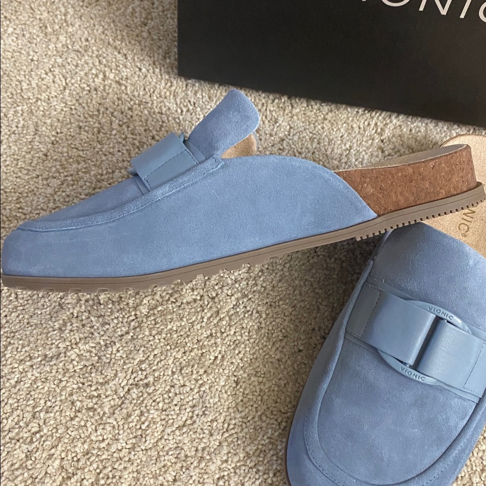 Vionic Slate Blue Suede Slip-Ons - Picture 5 of 7